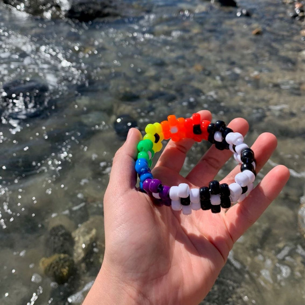 Rainbow Ally Flower Kandi Bracelet