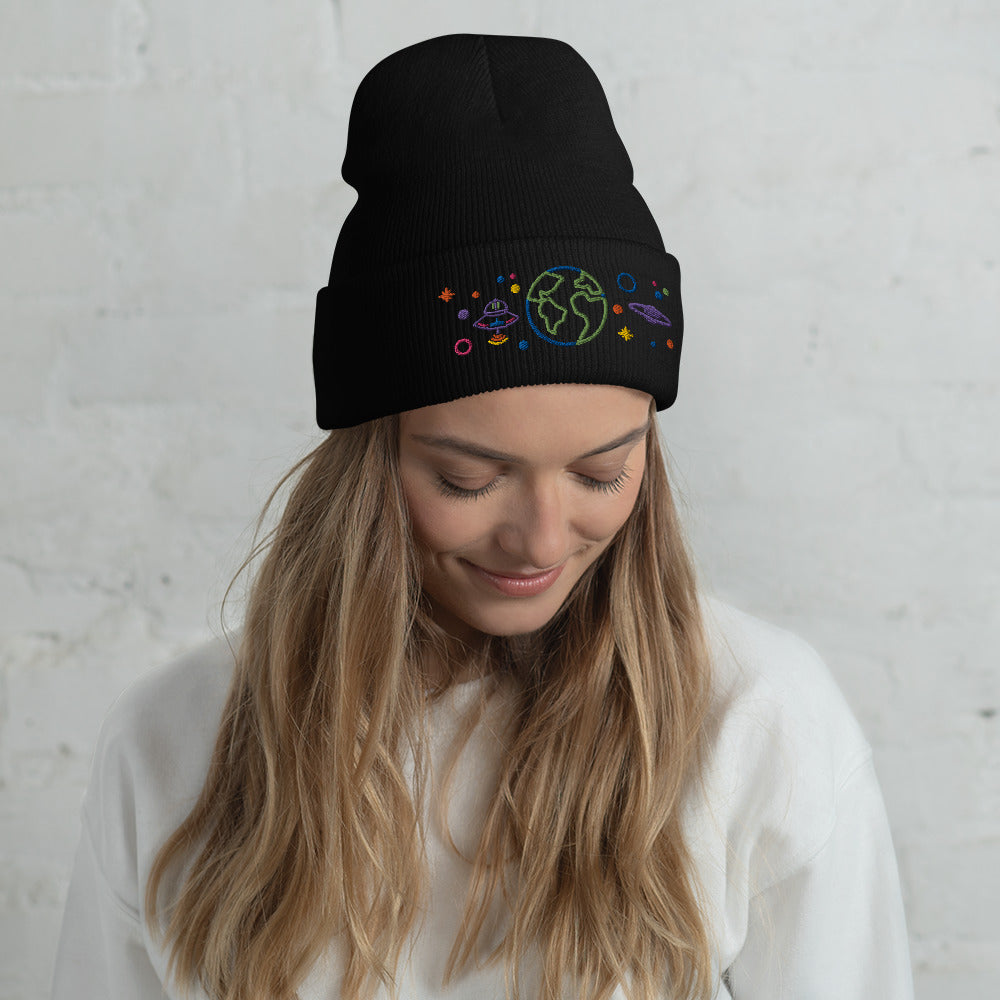 Galactic Earth Cuffed Beanie