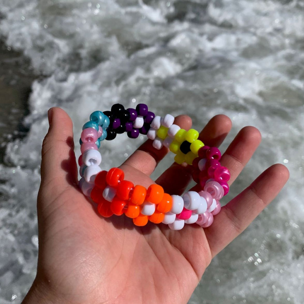 Trans Nonbinary Lesbian Flower Kandi Bracelet