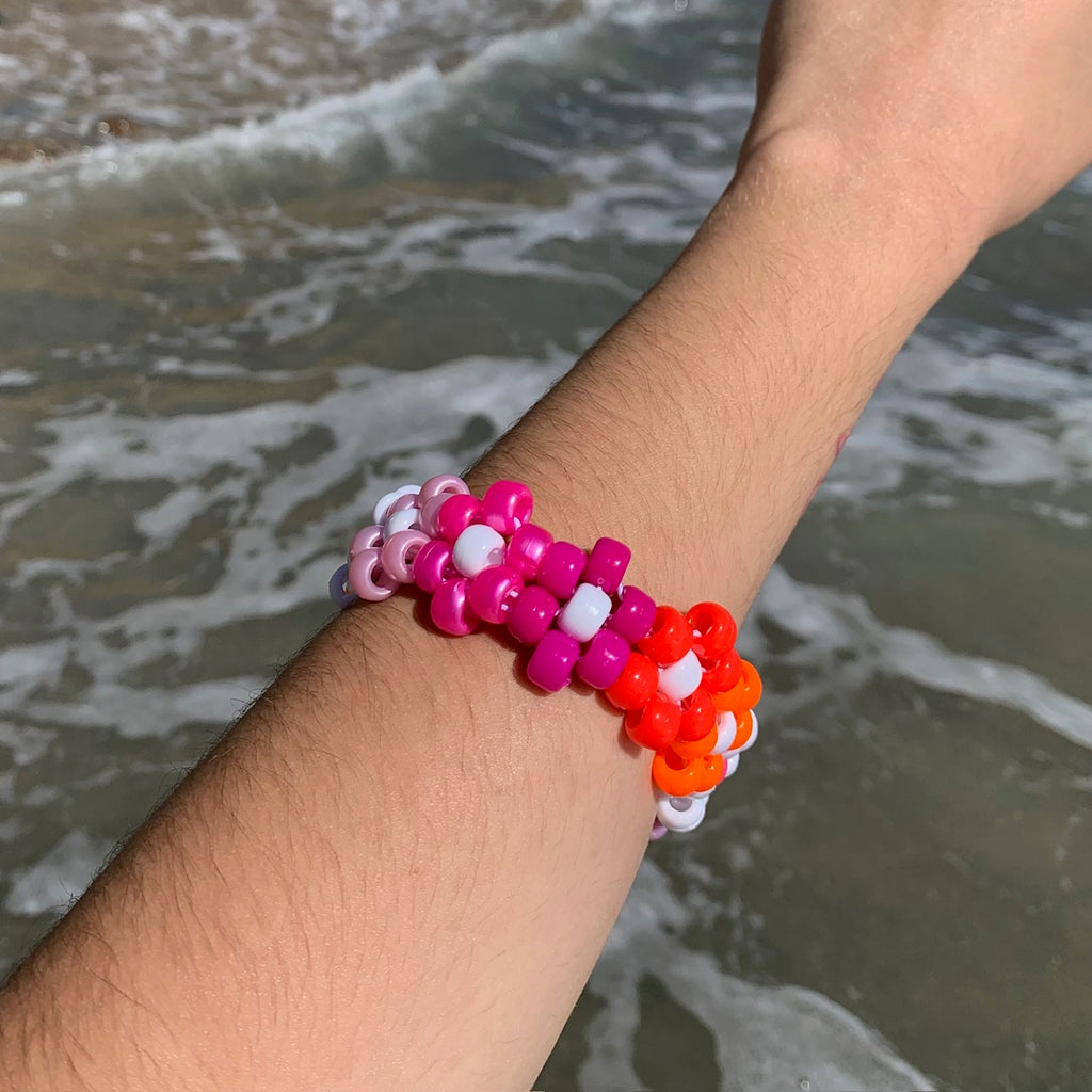 Lesbian Pride Flower Kandi Bracelet