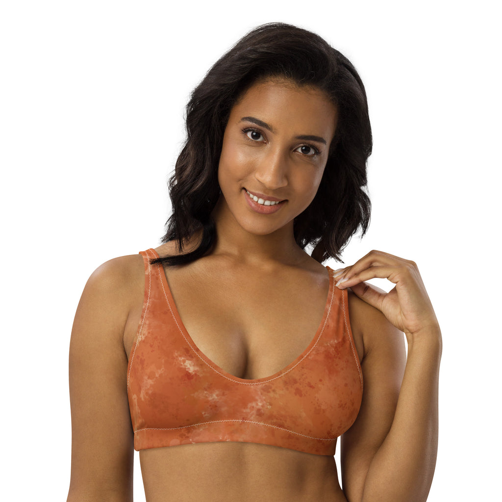 Amber Watercolor Recycled Padded Bikini Top