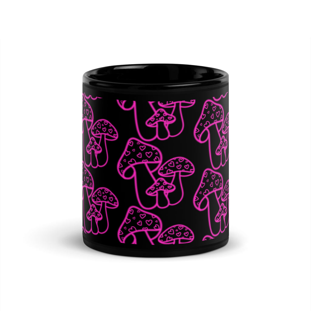 Mush Love Black Glossy Mug