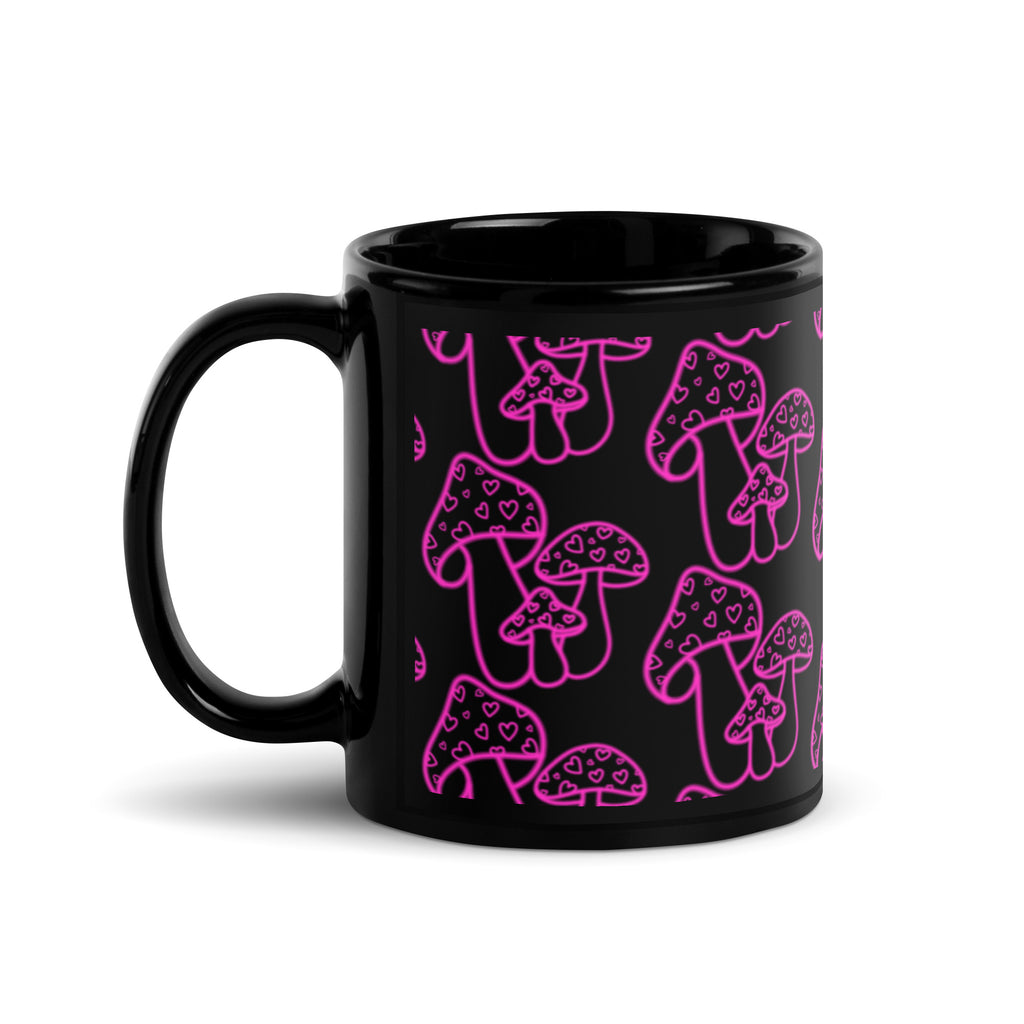 Mush Love Black Glossy Mug