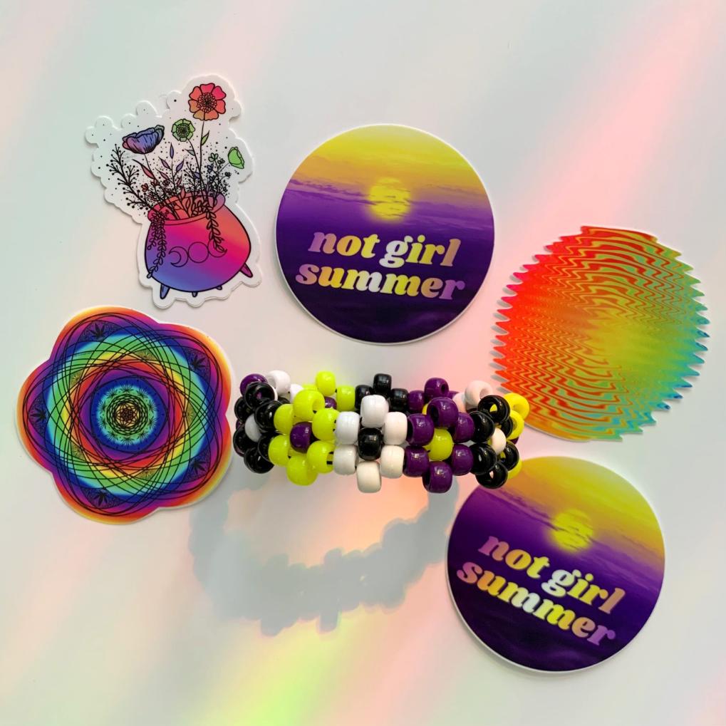 Not Girl Summer Sticker & Kandi Bundle