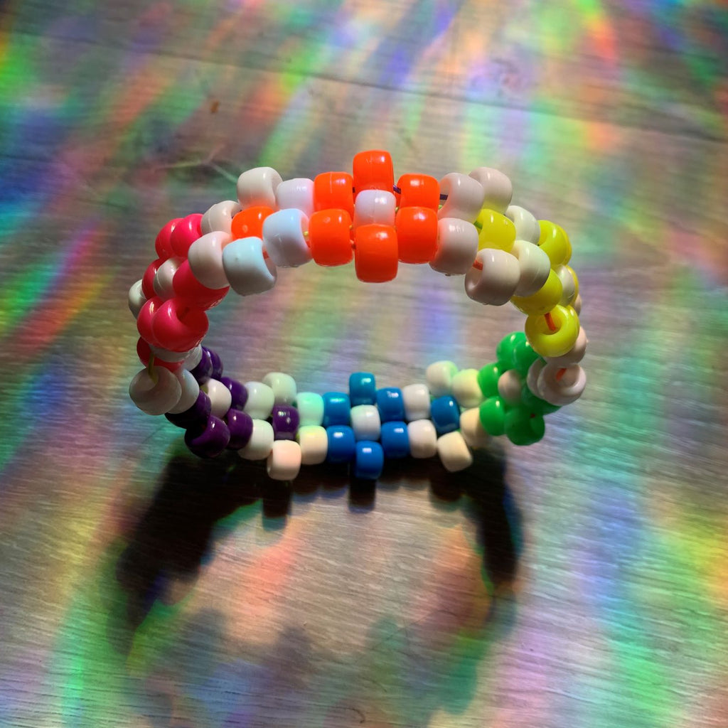 Rainbow Flower Kandi Bracelet