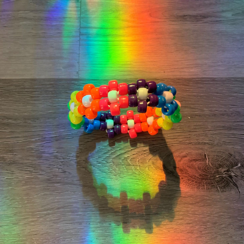 Rainbow Flower Kandi Bracelet