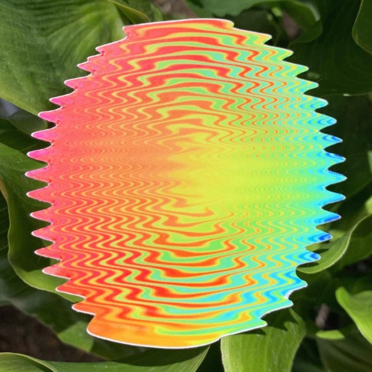 transcend into another dimension of the cosmos with the rainbow ripple sticker. This polychromatic vibrant psychedelic design might just bend your mind. If you are looking for a vivid multicolored hella trippy kaleidoscopic aesthetic then this sticker would be perfect for your wall, laptop, lava lamp, rolling tray, bong, literally whatever your hippie heart desires. 